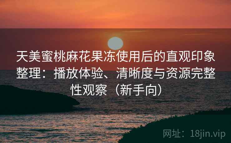 天美蜜桃麻花果冻使用后的直观印象整理：播放体验、清晰度与资源完整性观察（新手向）