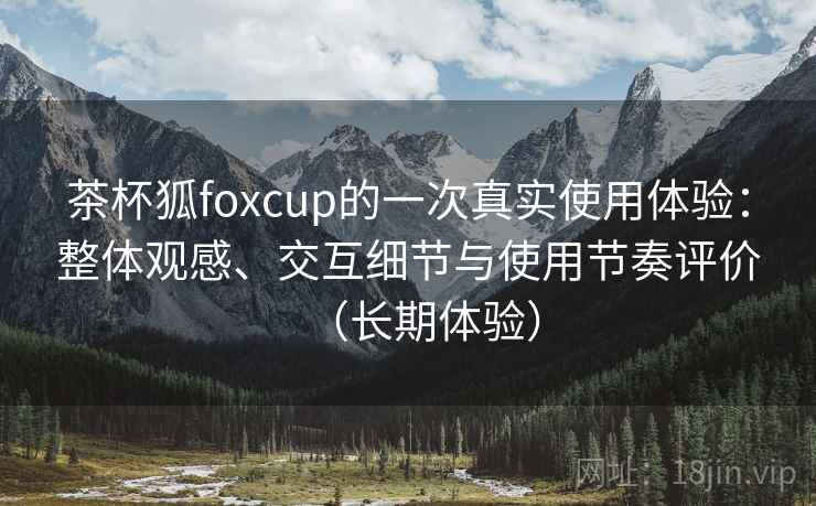 茶杯狐foxcup的一次真实使用体验:整体观感、交互细节与使用节奏评价(长期体验) 茶杯狐foxcup的一次真实使用体验:整体观感、交互细节与使用节奏评价(长期体验)