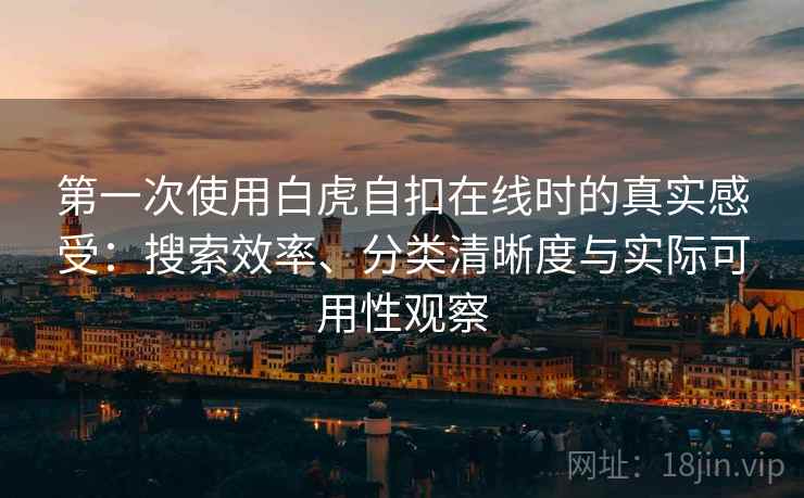 第一次使用白虎自扣在线时的真实感受：搜索效率、分类清晰度与实际可用性观察