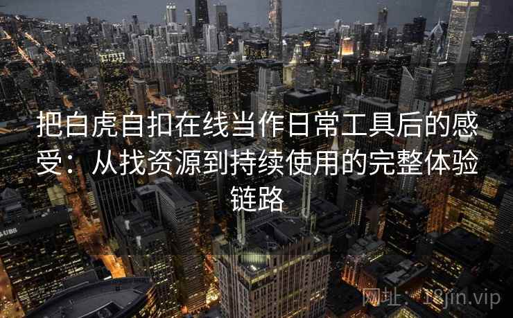 把白虎自扣在线当作日常工具后的感受：从找资源到持续使用的完整体验链路